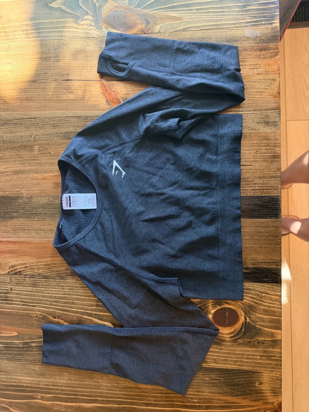 Gymshark Dark Black Seamless Long Sleeve Crop Top